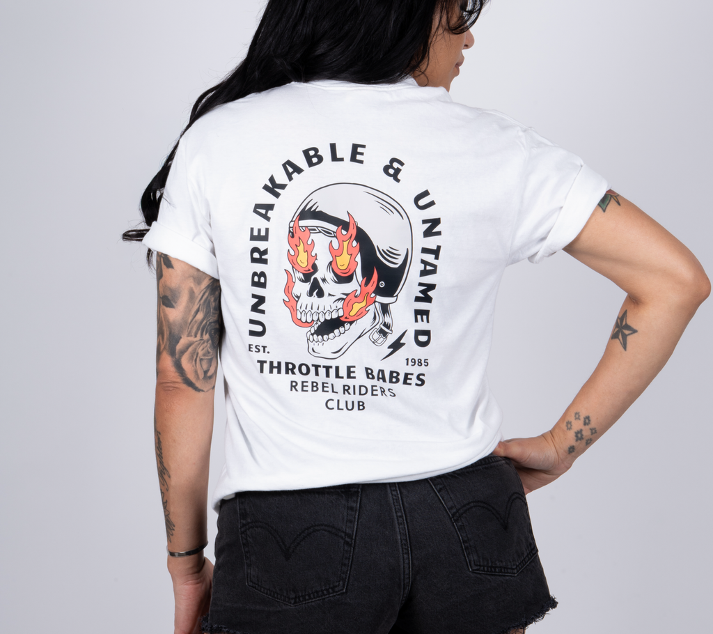 Unbreakable & Untamed" Skull Tee | Rebel Riders Club Graphic T-Shirt