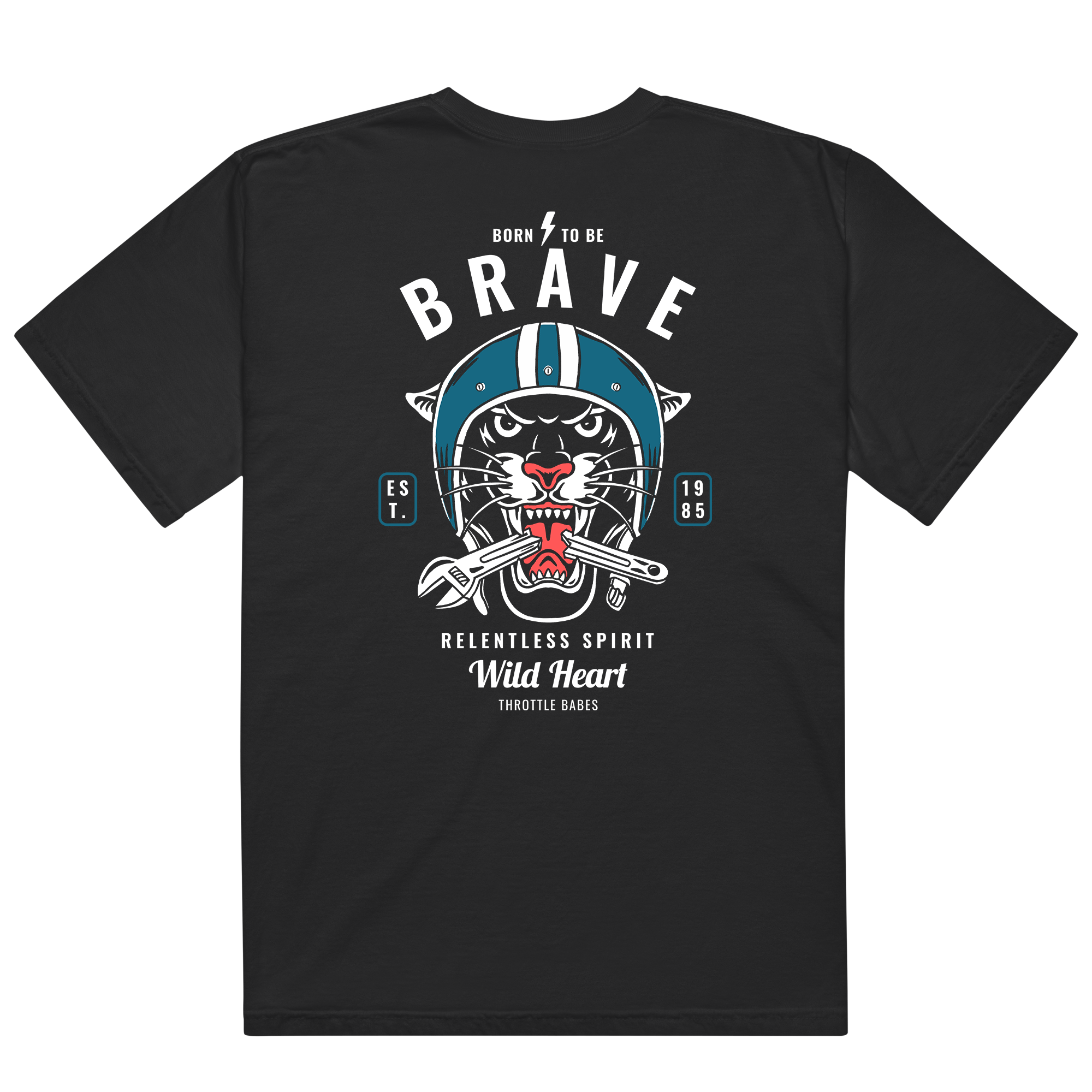Born to be Brave Panther Motorcycle Tee | Vintage Biker Graphic Tee