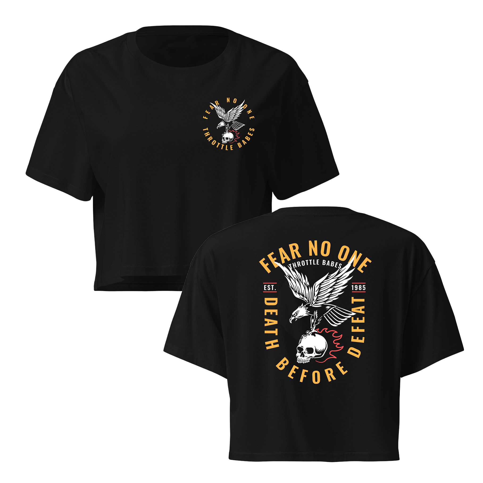 Fear No One Premium Crop Tee