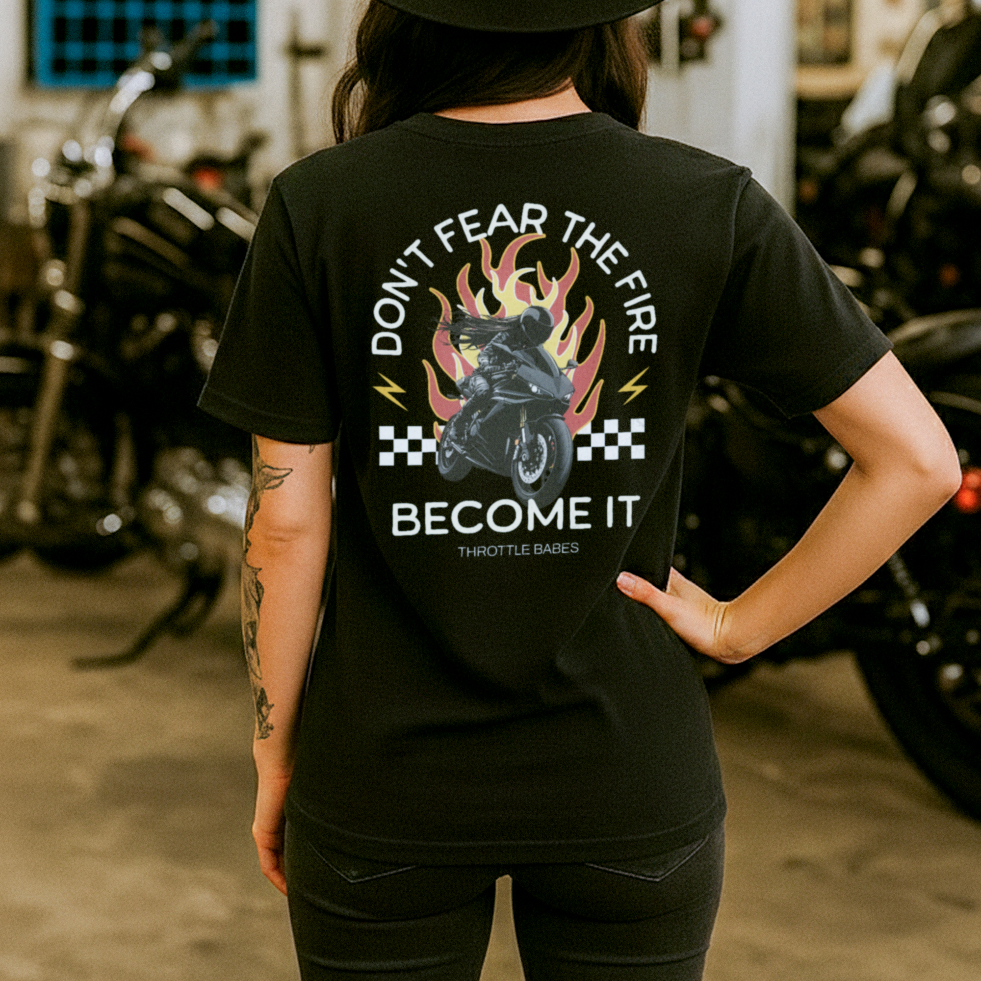 Don't Fear The Fire, Become It Motorcycle Graphic Tee