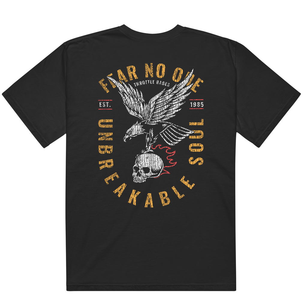 Fear No One" Eagle & Skull Tee | Vintage Biker Graphic T-Shirt