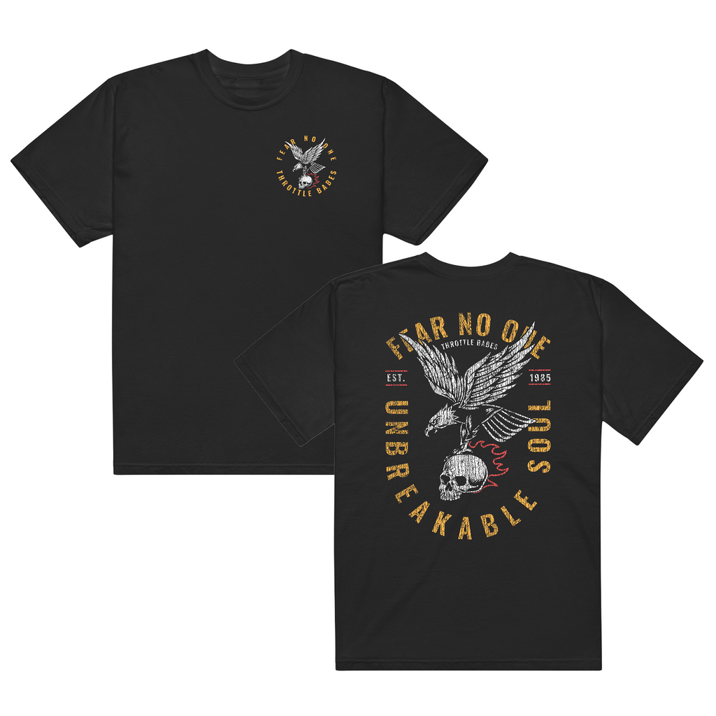 Fear No One" Eagle & Skull Tee | Vintage Biker Graphic T-Shirt