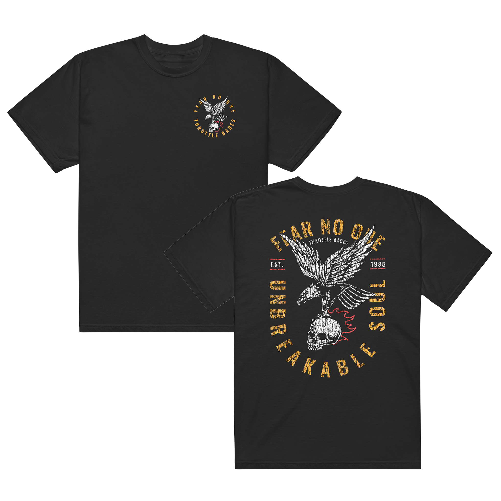 Fear No One" Eagle & Skull Tee | Vintage Biker Graphic T-Shirt