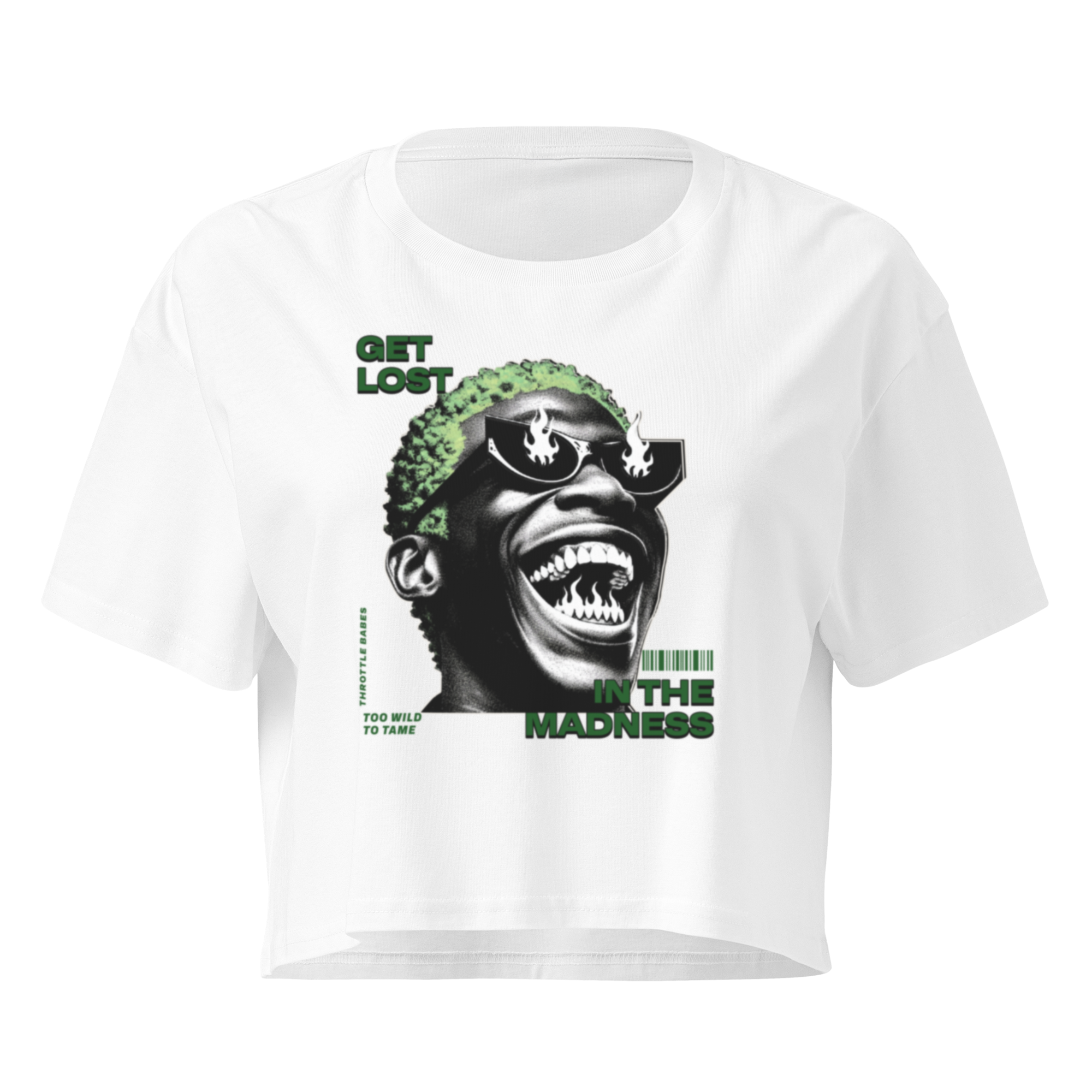 "Too Wild to Tame" Edgy Streetwear Crop Top