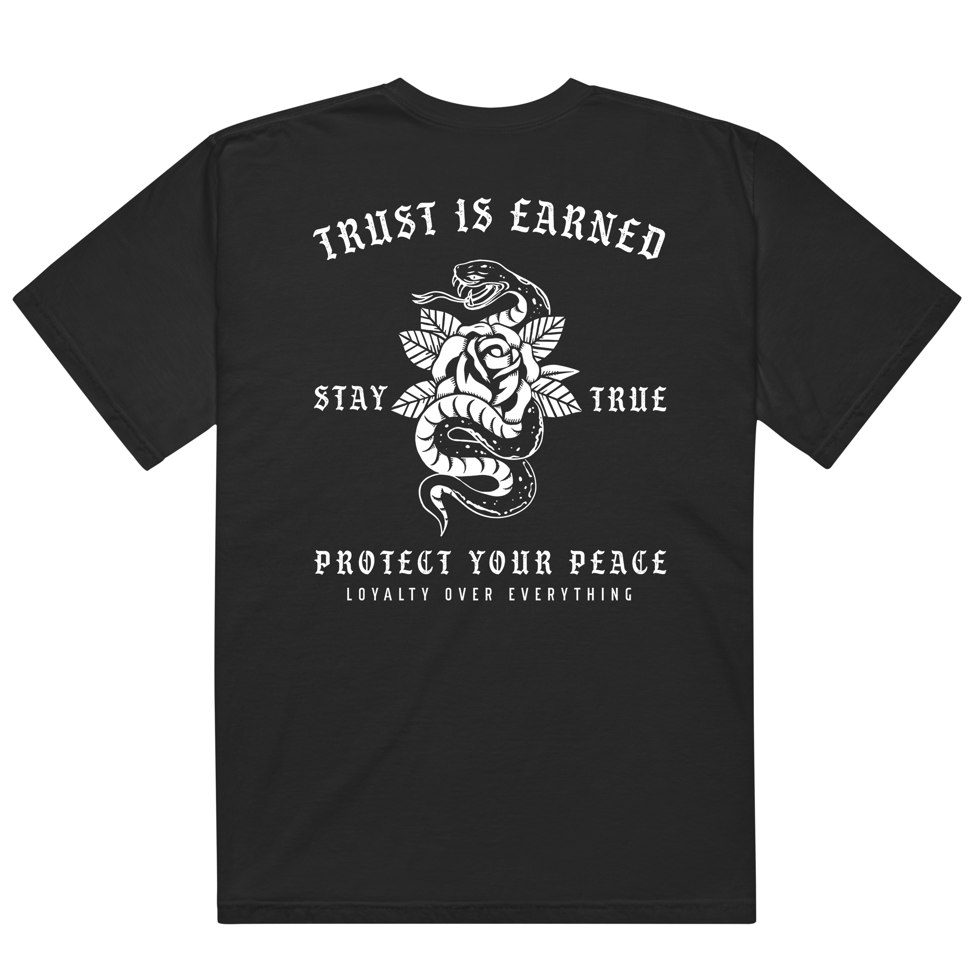 Protect Your Peace" Snake & Rose Tee | Trust & Loyalty Graphic T-Shirt