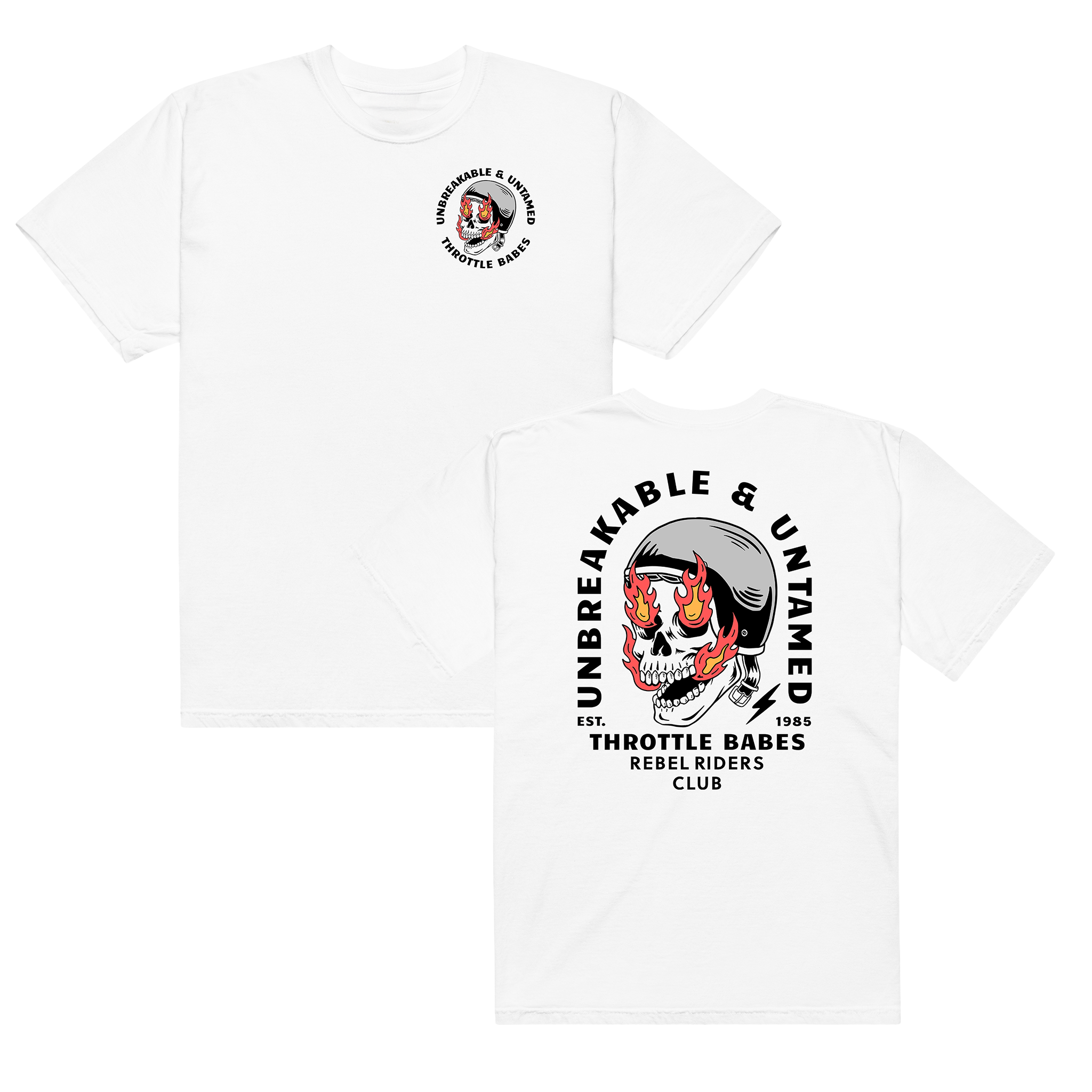 Unbreakable & Untamed" Skull Tee | Rebel Riders Club Graphic T-Shirt